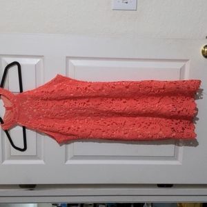 Chan Chan Women's Tangerine Lace Sleeveless Dress. Size M Fits like Small